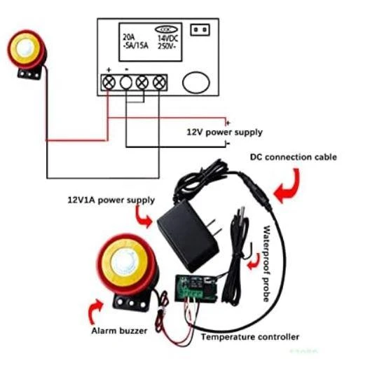 W1209KW 12V Dc Termostat Sıcaklık Kontrol Cihazı Panel Tip -50° ~ 110° - 6