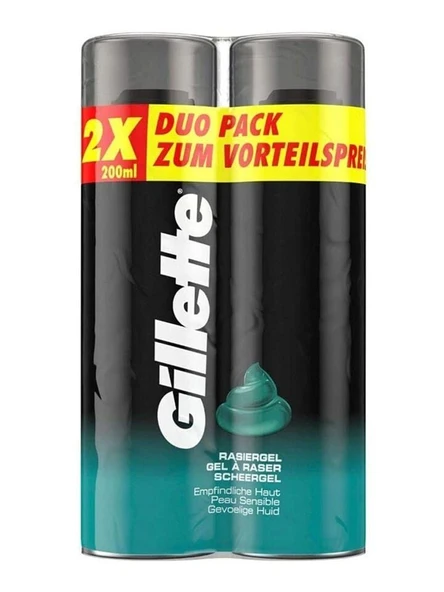 Gillette  Hassas Tıraş Jeli 2X200 ml - 1