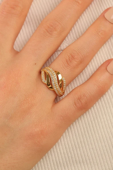 Taşlı Altın Yüzük ty001 - Resim 3