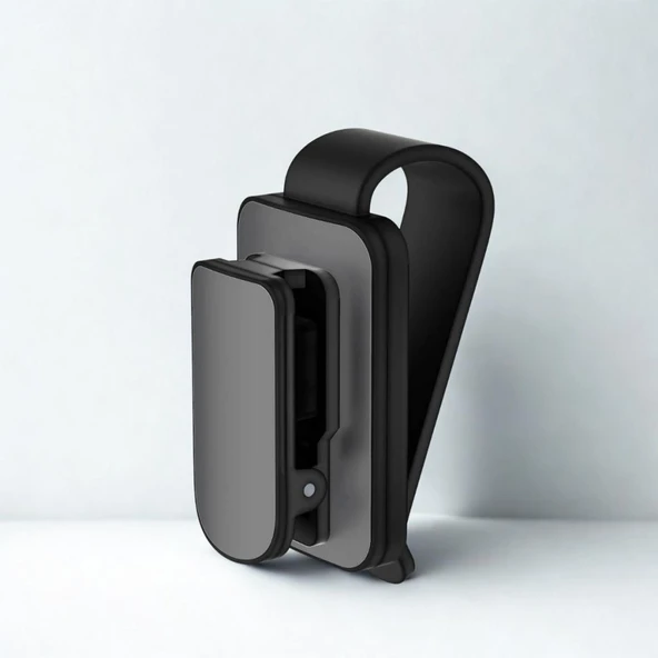 Polham Premium Mandallı Klipsli Araç İçi Gözlük Tutucu, Güneşlik Uyumlu Çerçeve Korumalı Süngerli Tutucu