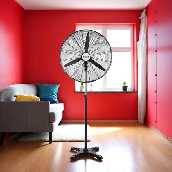 Sanayi Tipi 75 cm 210W Ayaklı Vantilatör Sessiz Geniş Alanlara Uygun Endüstriyel Güçlü Fan - 9