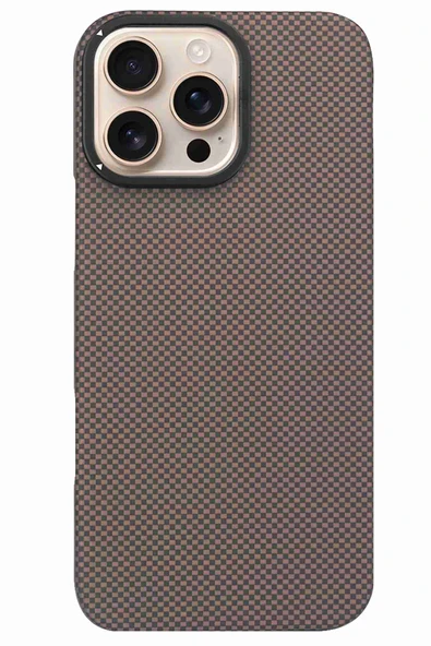 iPhone 15 Pro Max Uyumlu Lens Standlı Manyetik Şarj Özellikli Fuchsia Kevlar Telefon Kılıfı - Resim 2