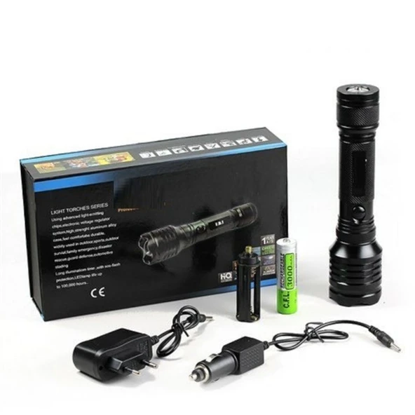 Alüminyum Şarjlı Zoom'lu El Feneri F-6055 - 3