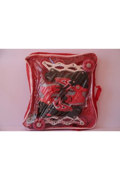 Duman Paten Ayarlanabilir 2+1 Işıklı Metal Gövde Alıştırma Pateni Çanta Işıklı Paten 34-37 - 3