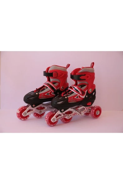 Duman Paten Ayarlanabilir 2+1 Işıklı Metal Gövde Alıştırma Pateni Çanta Işıklı Paten 34-37