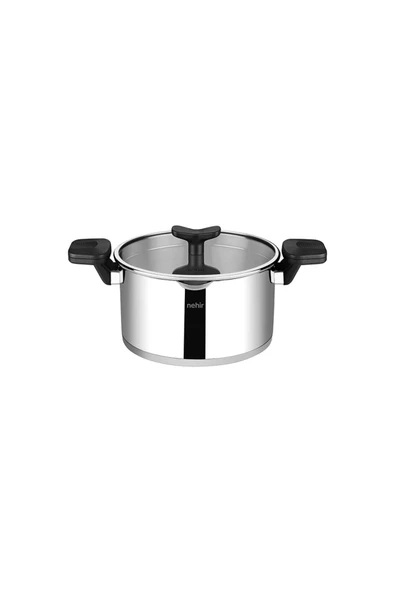 Nehir Roma 22 Cm Paslanmaz Çelik Süzgeç Kapaklı Fonksiyonel Derin Tencere - Resim 8