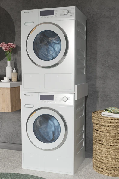 Milano Banyo Dolabı Çamaşır Ve Kurutma Makinesi Dolabı Çamaşır Makinesi Rafı Beyaz