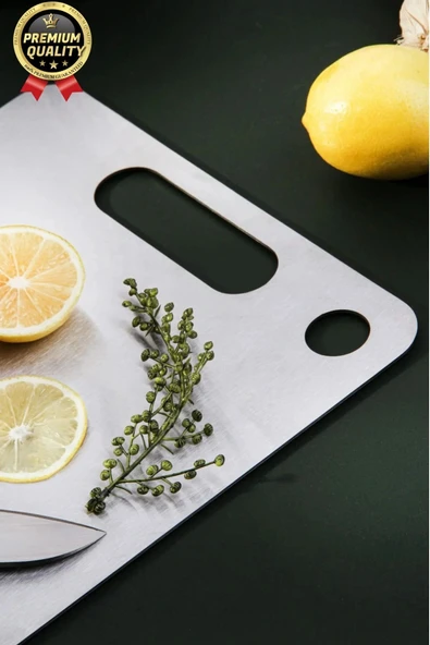 Çok Amaçlı Dayanıklı Kaymaz Yüzey Paslanmaz Çelik Mutfak Sebze Meyve Et Doğrama Lüks Kesme Tahtası - Resim 6