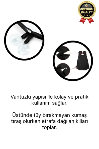 Pratik Hijyenik Vakumlu Aynaya Yapıştırma Aparatlı Beyaz Kesme Örtüsü Evde Saç Sakal Tıraş Önlüğü - 4