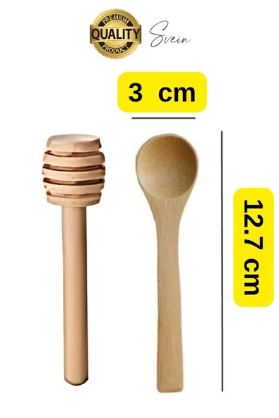 Özel Üretim Bambu Kaşık Ahşap Bal Daldız Seti Petek Tahta Baharat Bal Arısı Karıştırma Reçel Pekmez - 5