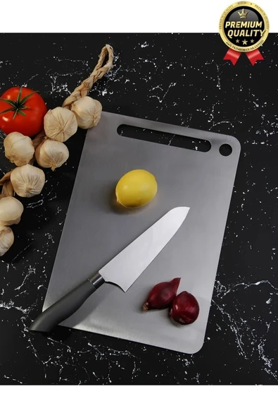 Çok Amaçlı Dayanıklı Kaymaz Yüzey Paslanmaz Çelik Mutfak Sebze Meyve Et Doğrama Lüks Kesme Tahtası - Resim 2