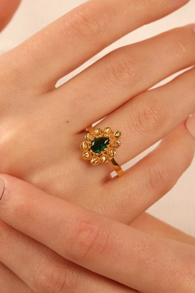 Dorikalı Damla Altın Yüzük dy001 ürün görseli 1