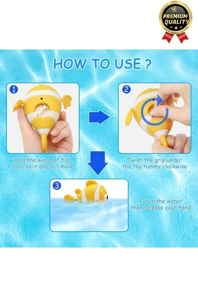 Özel Üretim Banyo Arkadaşı Eğlenceli Bebek Çocuk Renkli Oyuncak Kurmalı Yüzen Hareketli Banyo Balığı - 5