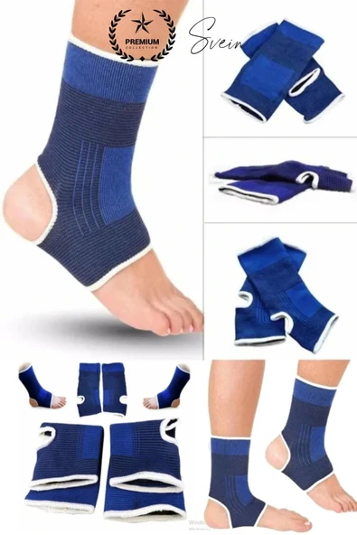 Yüksek Kalite Elastik Ayak Bilek Koruyucu Destek Bandajı Bandı Spor Sıkıştırma Sağ Sol Çift - 6