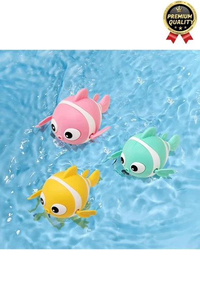 Özel Üretim Banyo Arkadaşı Eğlenceli Bebek Çocuk Renkli Oyuncak Kurmalı Yüzen Hareketli Banyo Balığı - 2