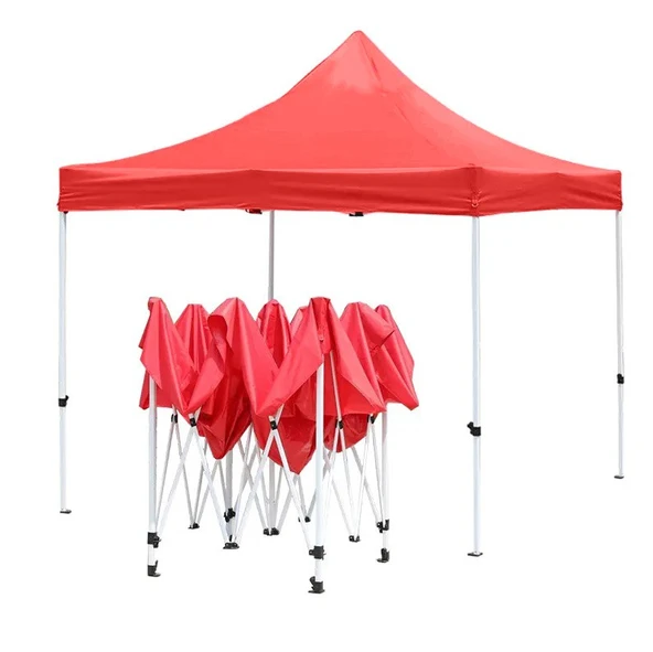 Otomatik Gazebo Çardak 240 X 240 Cm Tente Teras Bahçe Kamelyası Gölgelik Kırmızı - Resim 2
