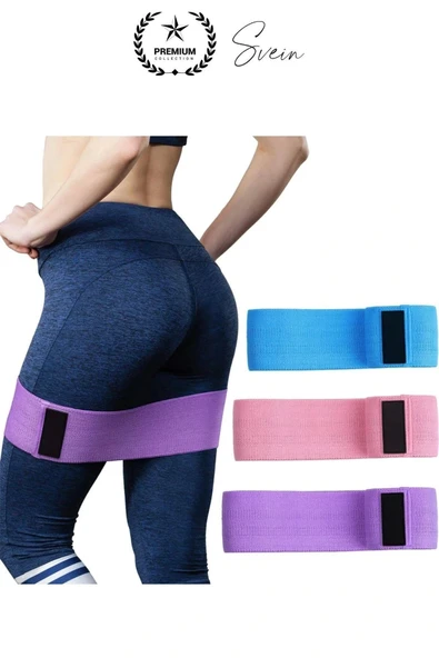 Premium Loop Band Direnç Bandı Orta Sert Spor Egzersiz Aerobik Pilates Squat Lastiği Fitness Yoga - 4