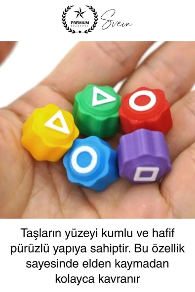 Squid Game 5 Taş Oyunu Seti Kutulu Renkli Geleneksel Kore Gonggi Koordinasyon Aile Parti Aktivite - 2
