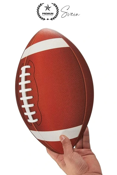 Premium Amerikan Futbol Topu Kauçuk Genç Yetişkin Maç Dikişli Standart Boy Antreman Rugby Spor - 4