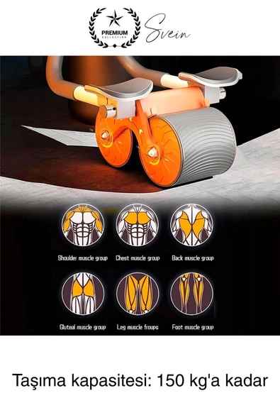 Sessiz Çalışan AB Roller Otomatik Karın Kası Egzersiz Tekeri Geri Tepme Fitness Aleti Ekipmanı - 6