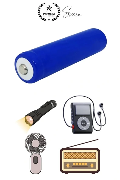 Şarj Edilebilir 40 Gr 18650 Pil El Pervanesi Vantilatör Pili 14000 Mah Radyo Fener MP3 Uzun Süre - 2