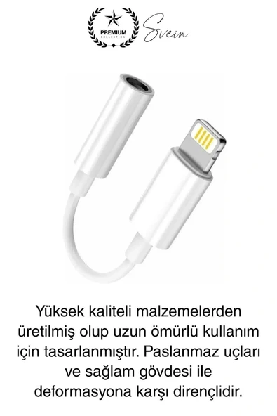 İphone 15-14-13-12-11-X-7-8 Lightning Uyumlu Kablolu Kulaklık Çevirici Tak Çalıştır Aux Dönüştürücü - 5