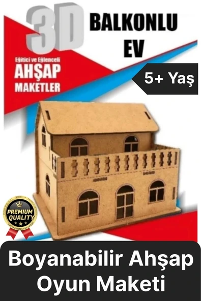 Premium Çocuk Eğitici Öğretici Zeka Geliştirici Boyanabilir 3 Boyutlu Demonte Ahşap Oyun Maketi