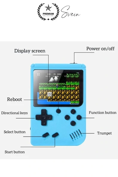 Sup 400 Taşınabilir Mini 2 in 1 GameBoy Oyun Konsolu Retro Nostaljik Atmosfer Atari Video Çocuk - 6