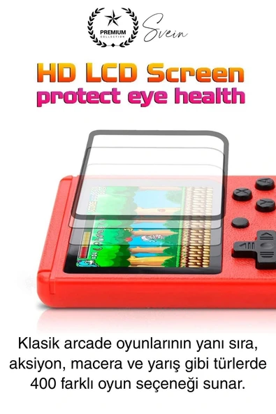 Sup 400 Taşınabilir Mini 2 in 1 GameBoy Oyun Konsolu Retro Nostaljik Atmosfer Atari Video Çocuk - 2