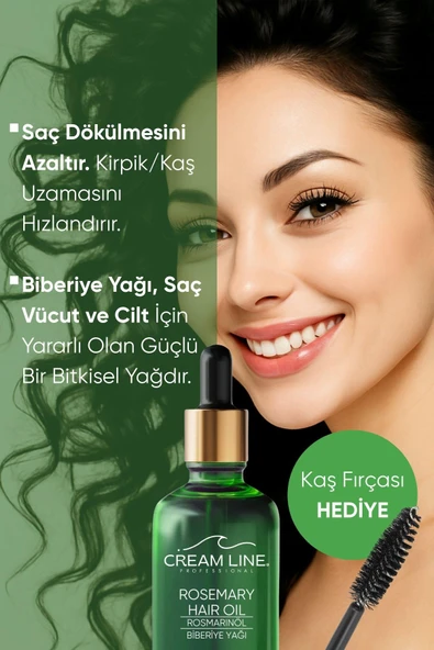 Cream Line Biberiye Yağı Complexi Saç Dökülmesi ve Yıpranmış Saçlar için Hızlı Saç Uzatan Biotinli Saç Bakımı - 3