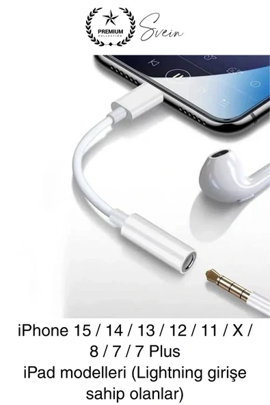 İphone 15-14-13-12-11-X-7-8 Lightning Uyumlu Kablolu Kulaklık Çevirici Tak Çalıştır Aux Dönüştürücü - 6