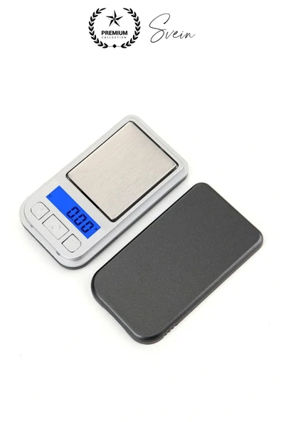 Premium Pilli Mini Hassas Cep Terazisi Tartı 200 g Kapasite 0.01 g Kuyumcu Tartısı Kılıflı Kalibre - Resim 6