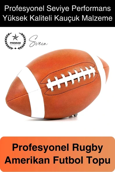 Premium Amerikan Futbol Topu Kauçuk Genç Yetişkin Maç Dikişli Standart Boy Antreman Rugby Spor
