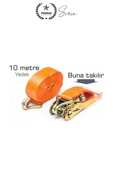 10 mt Spanzet Takımı Cırcırlı Yük Gerdirme Kiti Halat Uzun Tekne Kamyon Taşıma Çekme Emniyet Kemer - 2