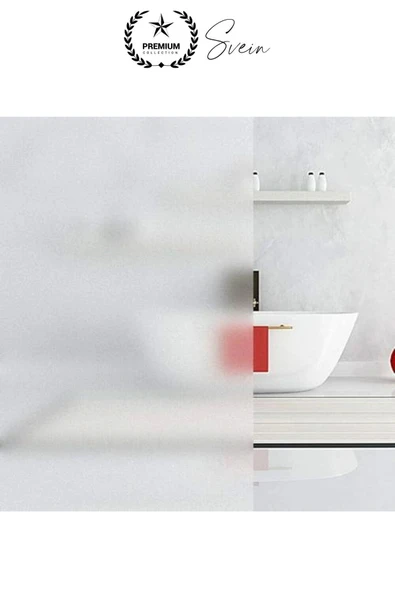 2 Metre x 60 cm Uv Engelleyici Buzlu Cam Filmi İç Göstermeyen Güneş Engelleyen Yapışkan Banyo Ofis - 5