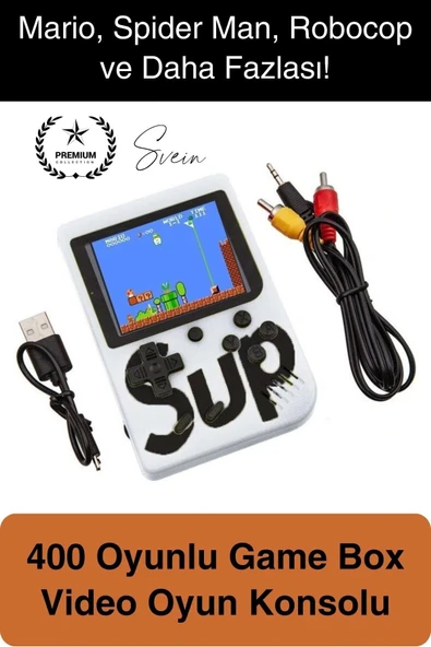 Sup 400 Taşınabilir Mini 2 in 1 GameBoy Oyun Konsolu Retro Nostaljik Atmosfer Atari Video Çocuk