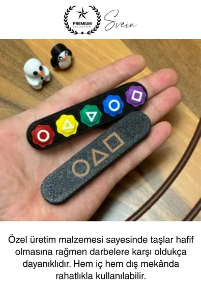 Squid Game 5 Taş Oyunu Seti Kutulu Renkli Geleneksel Kore Gonggi Koordinasyon Aile Parti Aktivite - 5