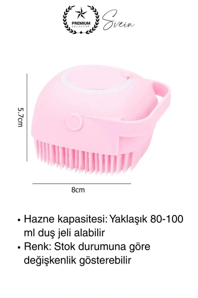 Şampuan Hazneli Silikon Banyo Lifi Duş Fırçası Jel Keseli Vücut Masaj Lif Çok Amaçlı Temizlik - 5