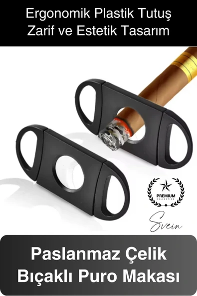 Deluxe Puro Kesme Makası Giyotini Cigaretta Paslanmaz Çift Bıçak Keskin Çelik Sağlam Çift Kesim