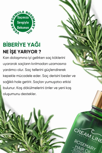 Cream Line Biberiye Yağı Complexi Saç Dökülmesi ve Yıpranmış Saçlar için Hızlı Saç Uzatan Biotinli Saç Bakımı - 5