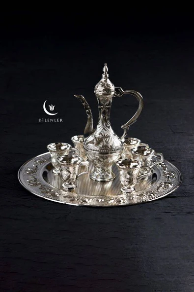Hediyelik Sunumluk Gümüş Zemzem Takımı - 8 Parça - 4