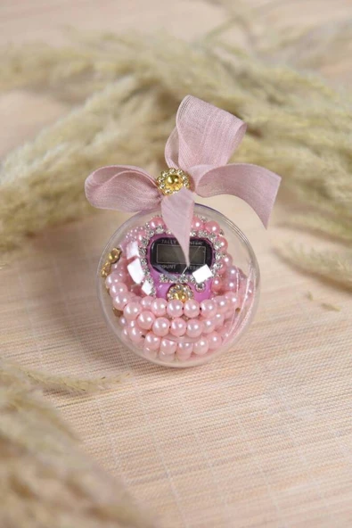 Hediyelik Mevlitlik Tesbih ve Zikirmatik Set 5 Adet Pembe - Resim 4