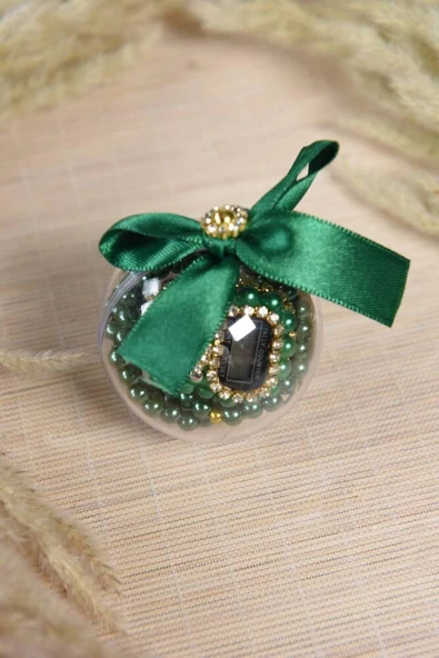 Hediyelik Mevlitlik Tesbih ve Zikirmatik Set 5 Adet Yeşil - Resim 4