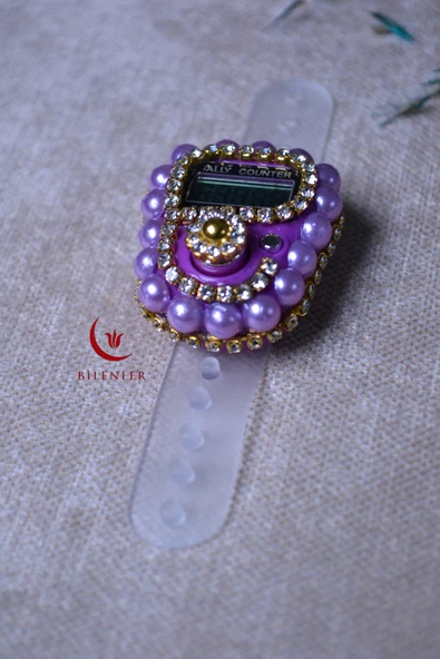 Boncuklu Taşlı Zikirmatik Mor - Resim 4