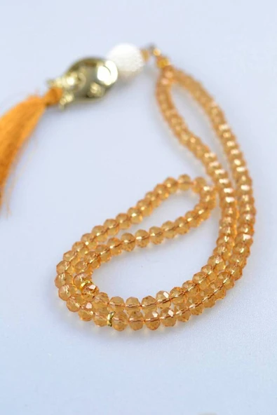 Laleli 99’lu Kristal Tesbih Turuncu ürün görseli