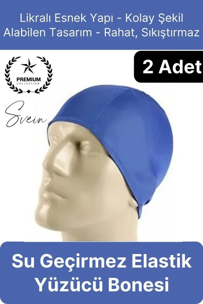 2'li Her Saça Uygun Su Geçirmez Bez Bone Likralı Yüzücü Deniz Havuz Elastik Unisex Kulak Korumalı