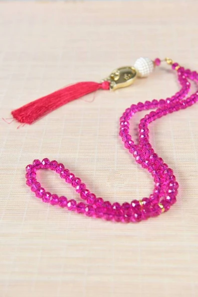 Laleli 99’lu Kristal Tesbih Pembe - Resim 3