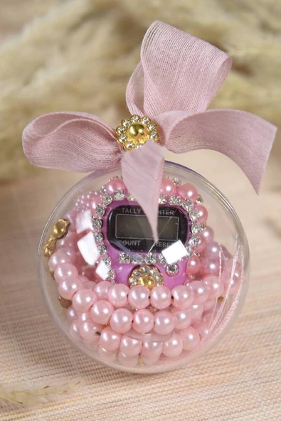 Hediyelik Mevlitlik Tesbih ve Zikirmatik Set 5 Adet Pembe ürün görseli 1