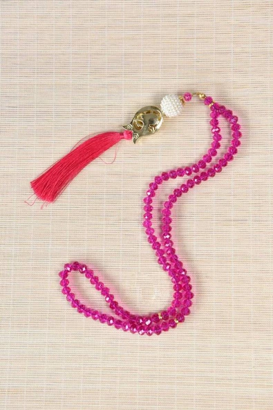 Laleli 99’lu Kristal Tesbih Pembe - Resim 2
