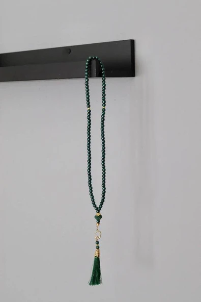 Vavlı Püsküllü İnci Tesbih Yeşil Renk 20 Adet - Resim 3